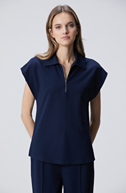 Lacivert Modal Karışımlı Sweatshirt