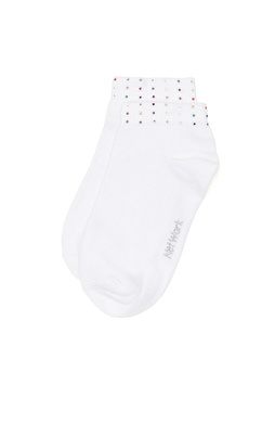 Beyaz Taşlı Kadın Çorap