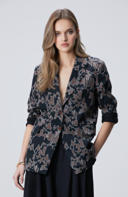 Siyah Kahverengi Desenli Ceket