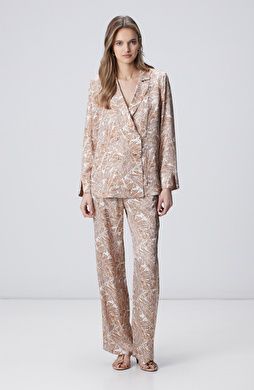 Tarçın Yaprak Desenli Pantolon