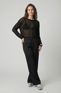 Siyah Cupro Pantolon