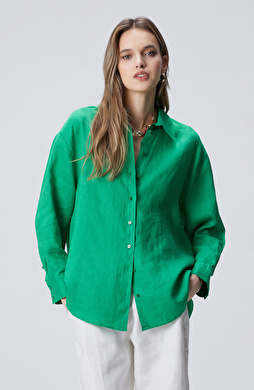Yeşil Keten Gömlek