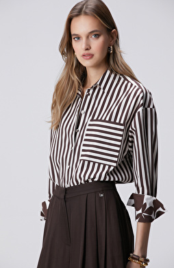 Kahverengi Çizgili Gömlek