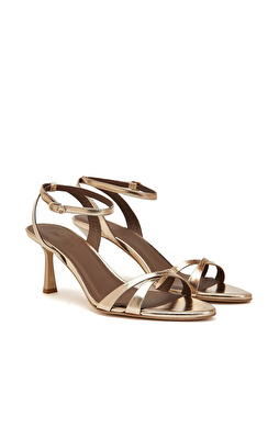 Gold Kadın Deri Parlak Sandalet