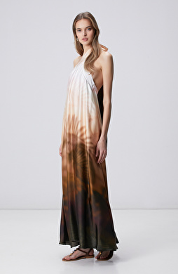 Limited Bronze Patterned Evening Dress