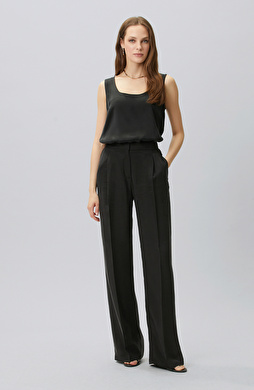 Black Pleated Palazzo Trousers