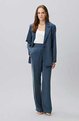 Indigo Pleated Palazzo Pants