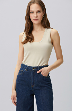 Beige Foil Printed T-shirt