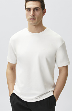 Comfort Fit Basic Kırık Beyaz T-shirt