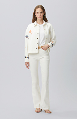 Naturel Flare Denim Pantolon