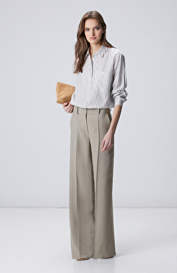 Vizon Nervür Detaylı Geniş Paça Pantolon