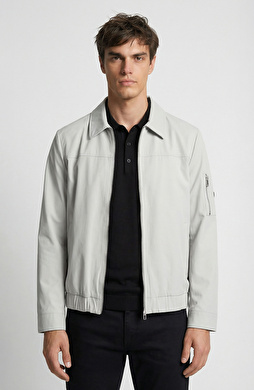 Taş Polo Yaka Fermuar Kapatmalı Mont