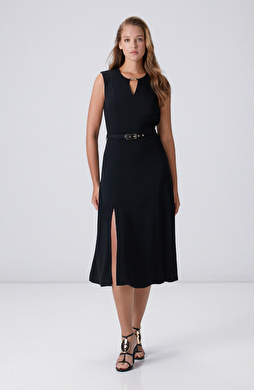 Siyah Fermuarlı Elbise