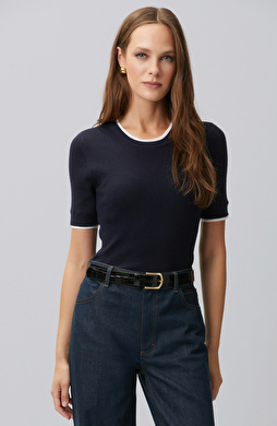 Double Color Short Sleeve Knitwear