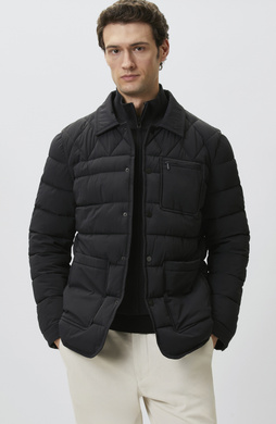 Siyah Triko Çıkma Mostralı Coat Ceket