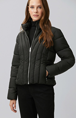 Brown Stand-Up Collar Coat