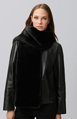 Black Soft Textured Women's Scarf