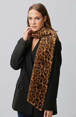 Brown Leopard Print Soft Textured Women's Scarf