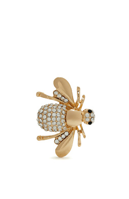 Gold Stone Detailed Women's Brooch