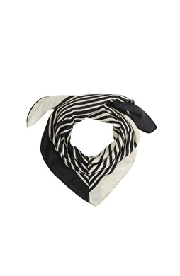 Black and White Line Detailed Women's Scarf
