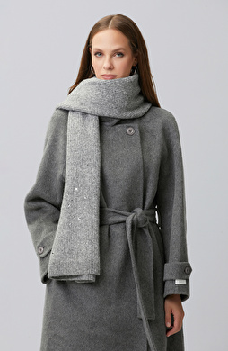 Grey Melange Women's Wool Blend Scarf