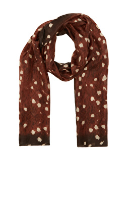 Brown Leopard Print Women's Silk Shawl