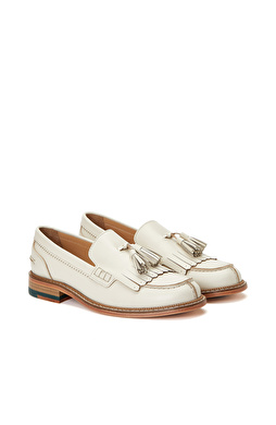 Off White Tassel Women's Leather Loafer