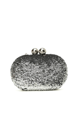 Platin Pullu Kadın Clutch