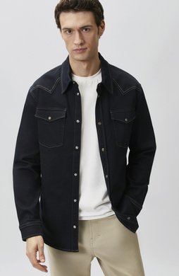 Comfort Fit Lacivert Denim Gömlek