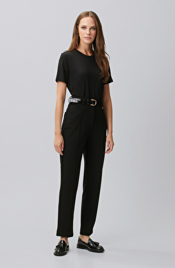 Black Ribbed Detailed Tracksuit
