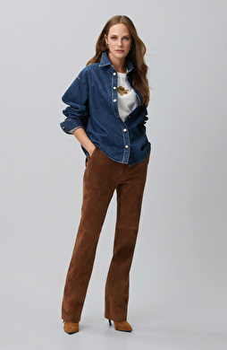 Camel Süet Pantolon