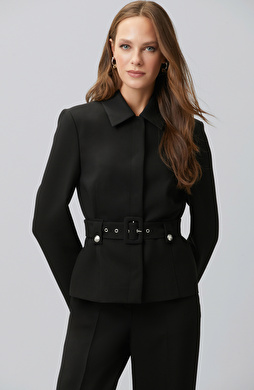 Black Belted Short Jacket