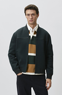 Yeşil Yün Bomber Mont