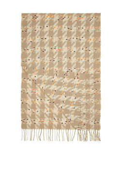 Mink Color Detailed Patterned Women's Scarf