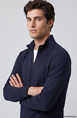 Lacivert Kaşkorseli Sweatshirt
