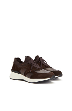 Kahverengi Süet Garnili Erkek Sneaker
