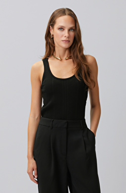 Siyah Askılı Rayon Atlet