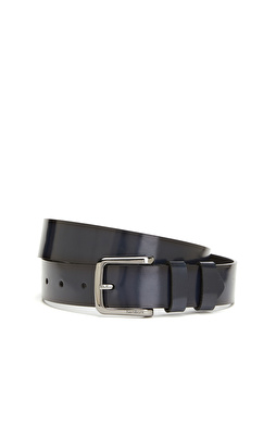 Navy Blue Men's Leather Belt