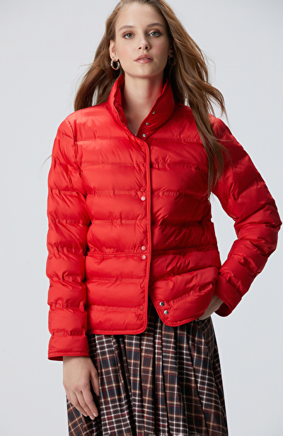 Kırmızı Puffer Mont
