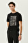N-Tech Siyah Baskılı Bisiklet Yaka  T-shirt