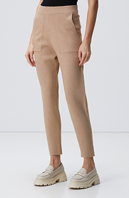 Camel Örgü Triko Pantolon_2