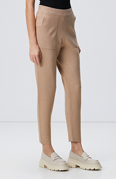 Camel Örgü Triko Pantolon_3
