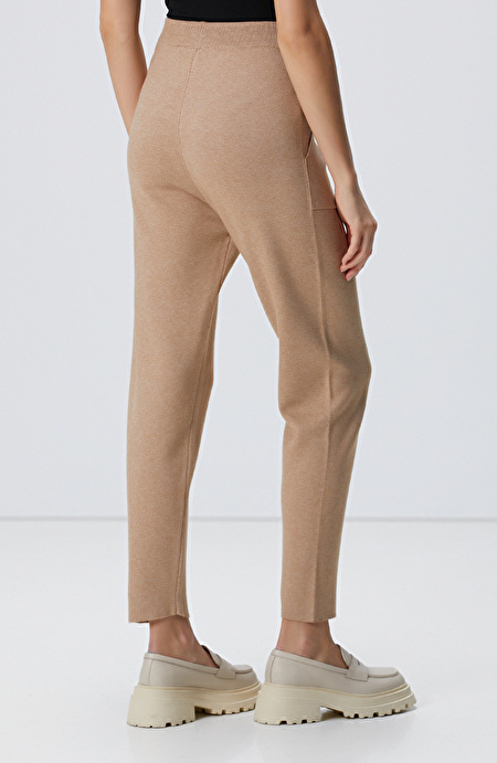Camel Örgü Triko Pantolon_4