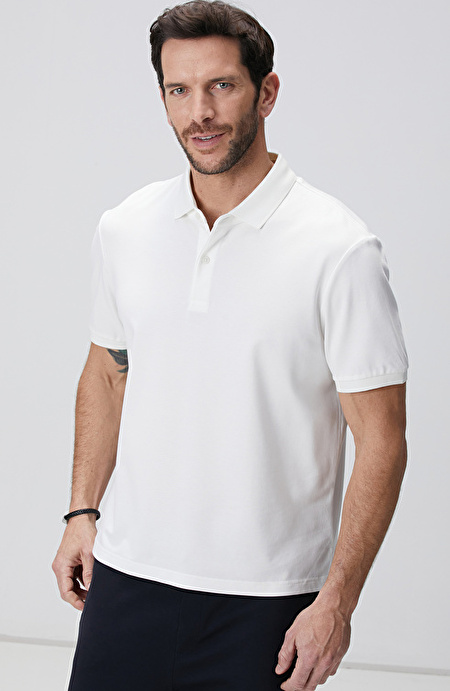 N-Tech Beyaz Polo Yaka T-shirt