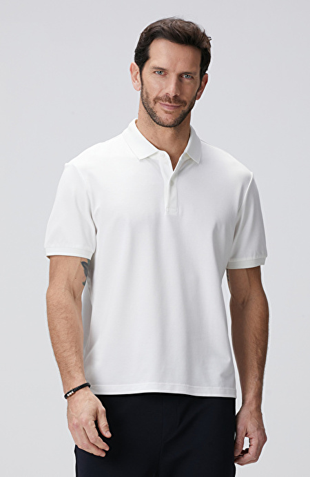 N-Tech Beyaz Polo Yaka T-shirt_1