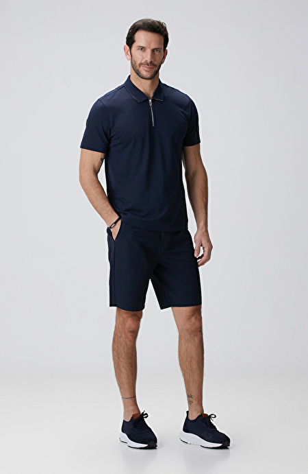 N-Tech Lacivert Polo Yaka Merserize T-shirt_2