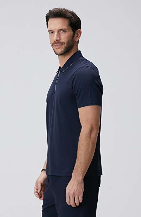 N-Tech Lacivert Polo Yaka Merserize T-shirt_3