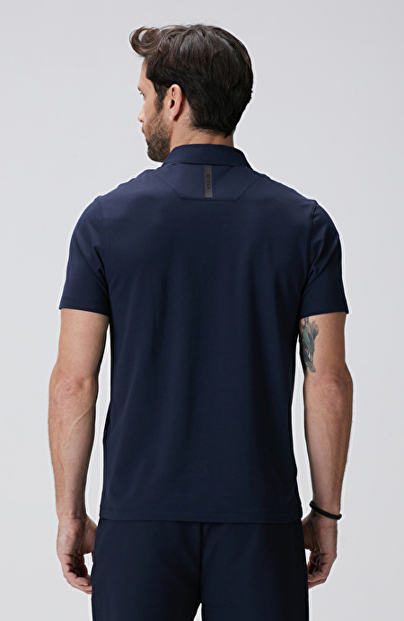 N-Tech Lacivert Polo Yaka Merserize T-shirt_4