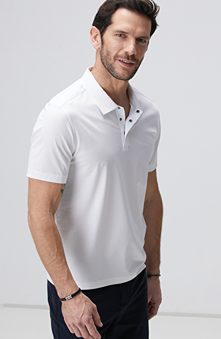 N-Tech Beyaz Polo Yaka T-shirt_3