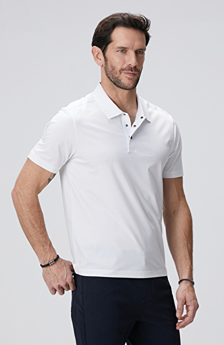 N-Tech Beyaz Polo Yaka T-shirt_4